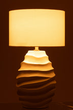 Witte keramische golvende tafellamp