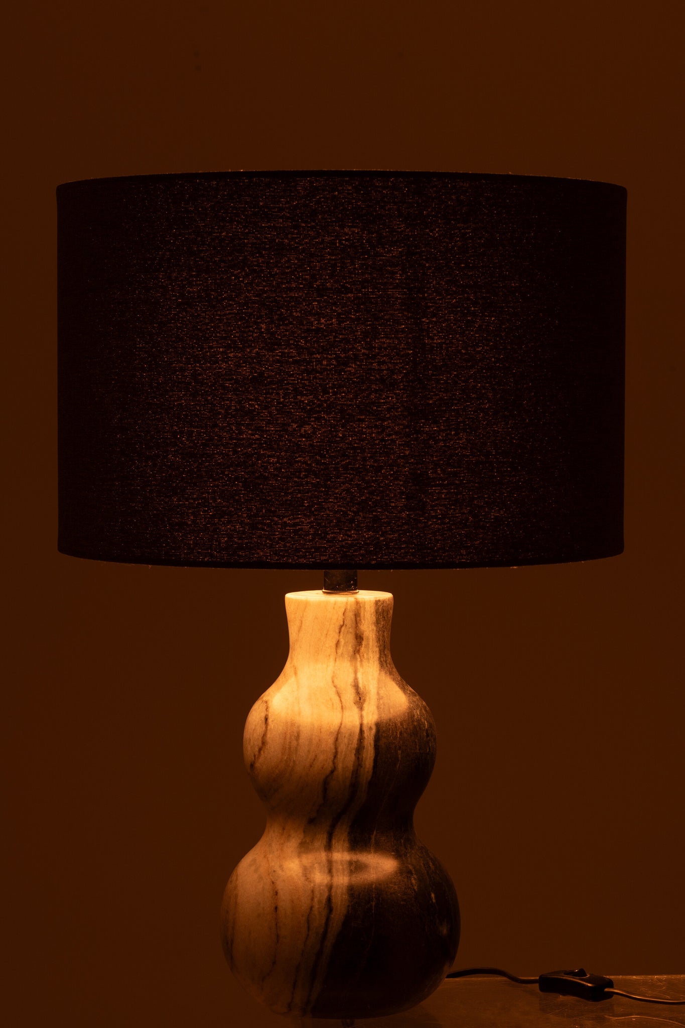 Tafellampvoet marmer zwart/lichtgrijs