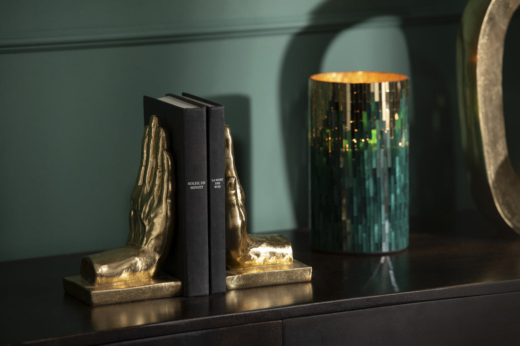 J-LINE BOEKSTEUN HANDEN POLY GOUD – SET VAN 2Hands Poly Gold