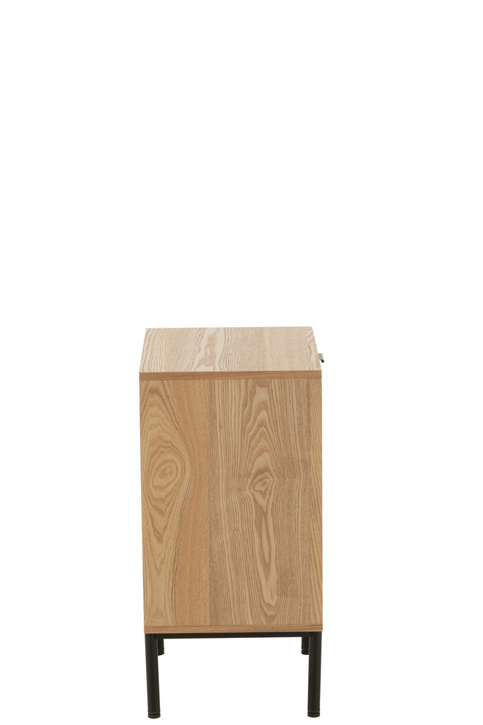 J-LINE NACHTKASTJE VIERKANT MDF/METAAL NATUREL/ZWART