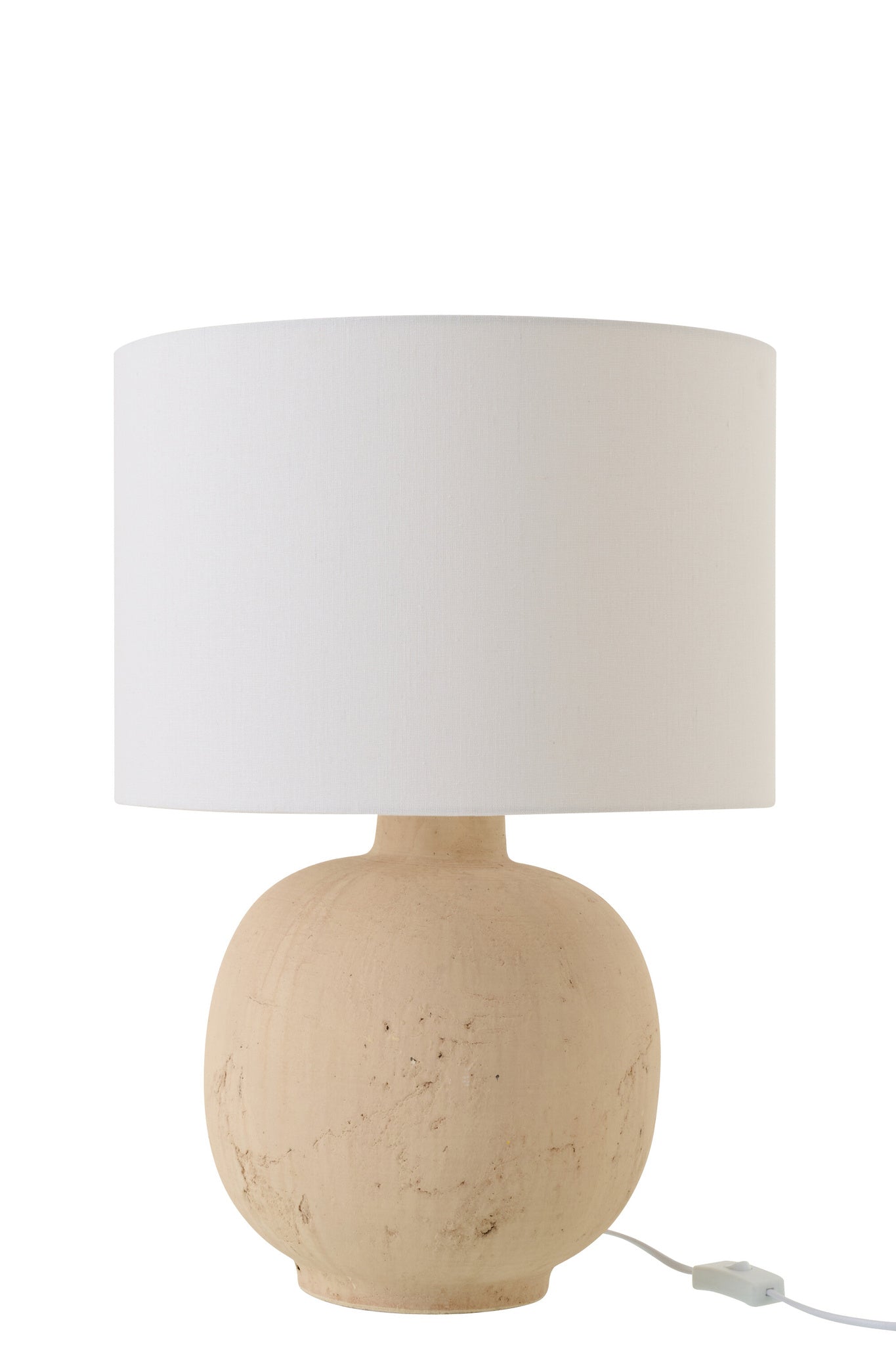 Beige keramische bolvormige tafellamp