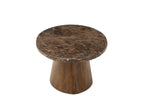 Salontafel Ovaal Marmer/Mangohout Bruin