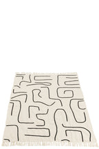 J-LINE PLAID LINES/CURVES KATOEN WIT/ZWART