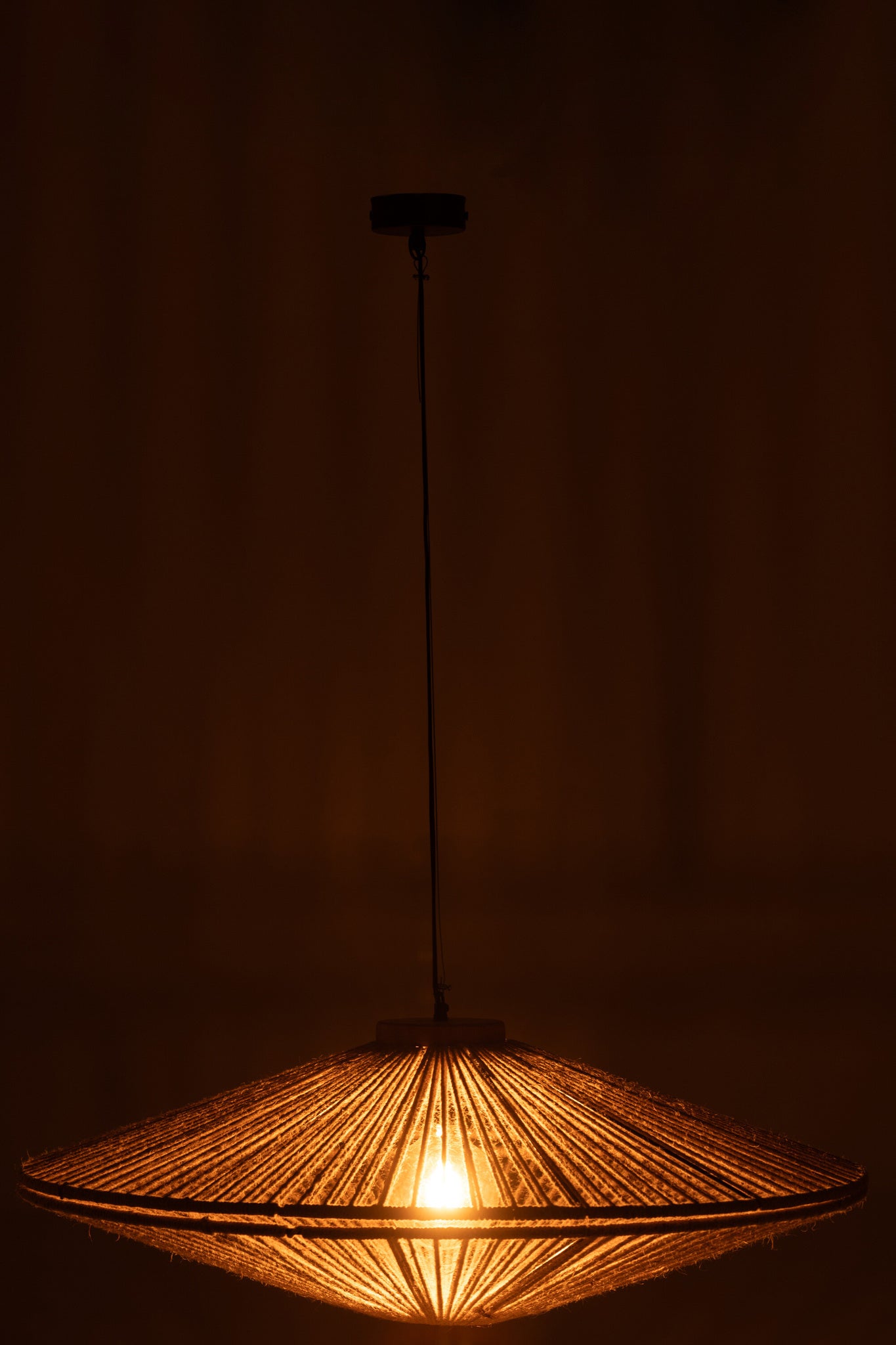 Hanglamp Ovni IJzer/Jute Naturel Groot