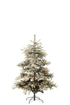 J-LINE KERSTBOOM 270 LED SNEEUWACHTIG KUNSTMATIG DONKERGROEN/WIT MEDIUM