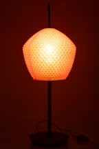 J-LINE TAFELLAMP GLAS METAAL ROOD