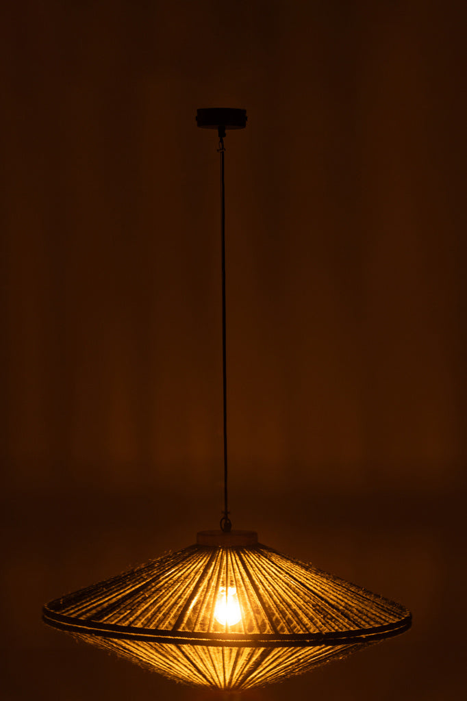 J-LINE HANGLAMP OVNI IJZER/JUTE GROEN MEDIUM