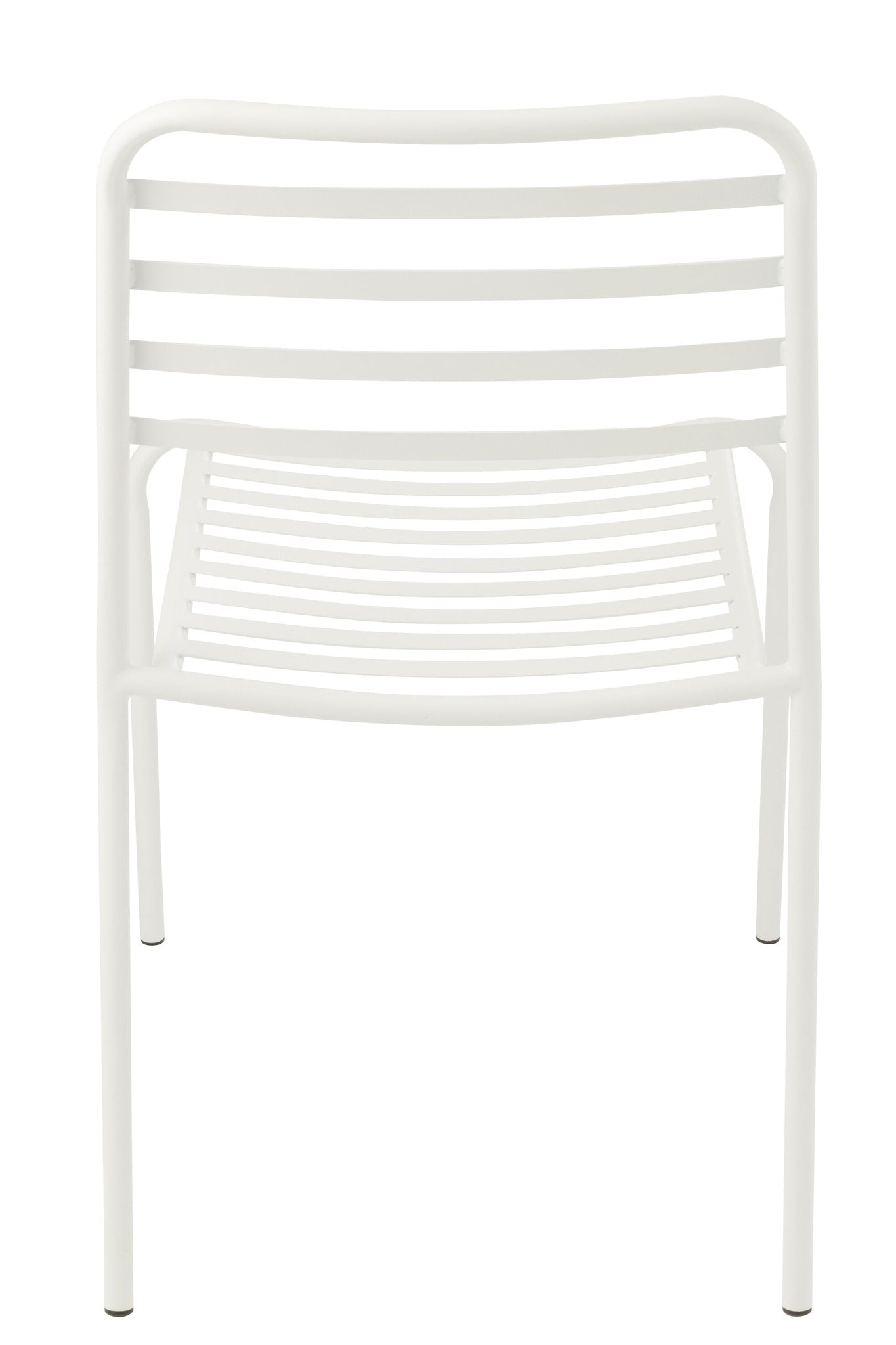 Witte gestreepte metalen tuinstoel