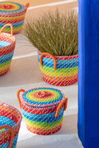 J-LINE SET VAN 3 MANDEN RAINBOW STREPEN + HANDVATTEN – ZEEGRAS MIX