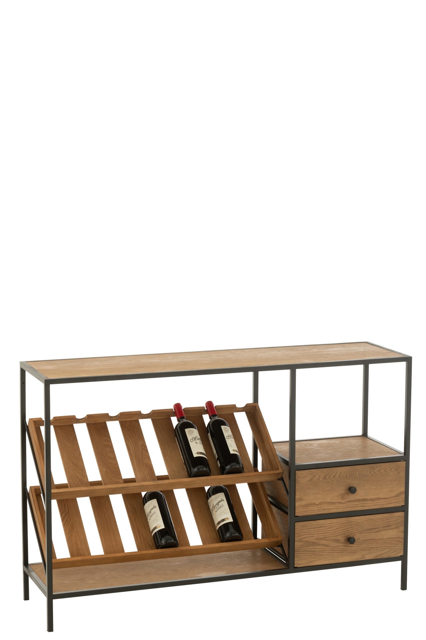 Bar Kast Wijnfineer Natuur/Zwart Klein