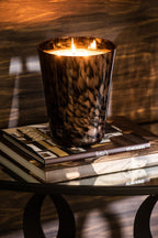 J-Line Scented Candle Noa Sandalwood Black/Gold Large