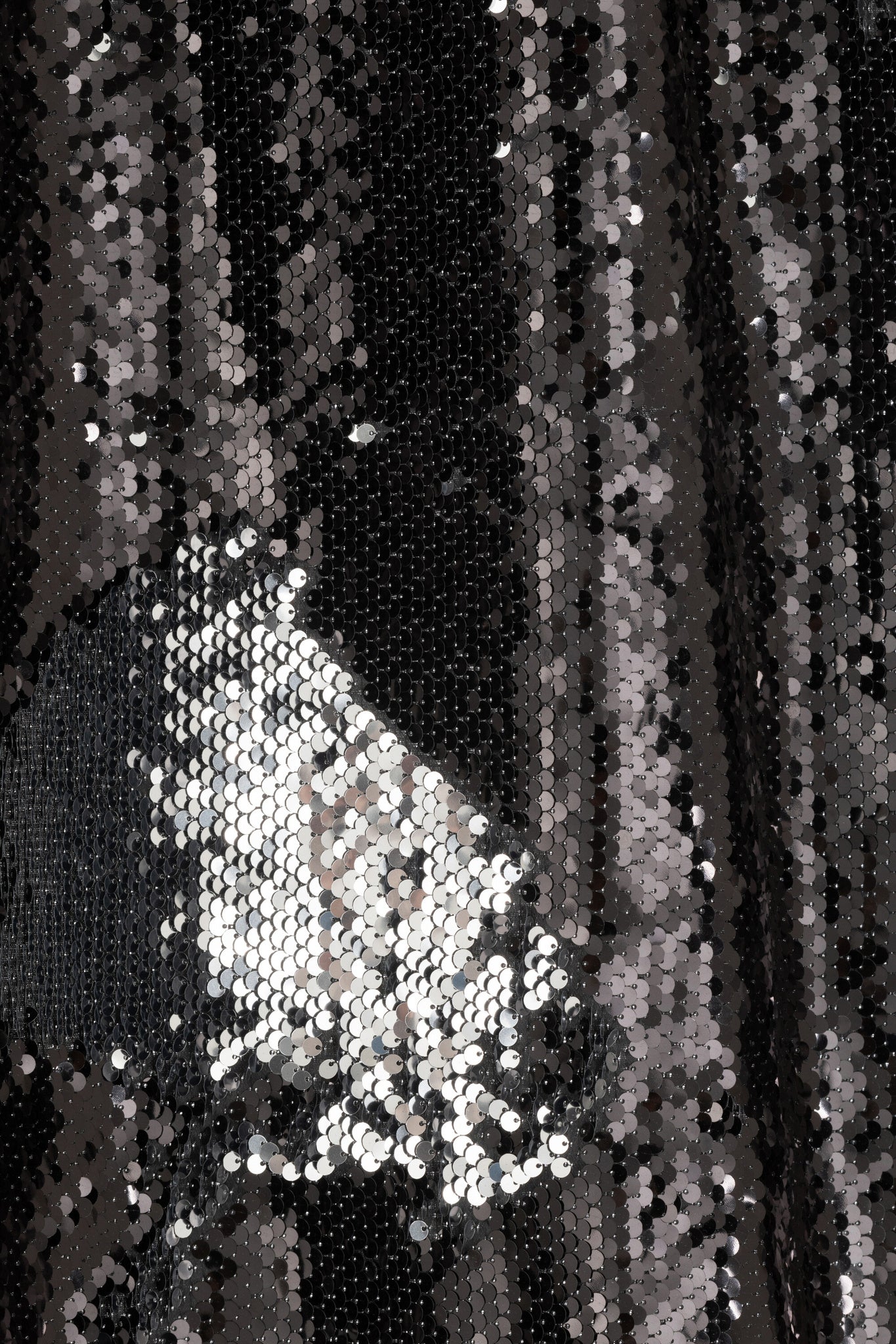 J-LINE GORDIJN OMKEERBARE PAILLETTEN ZWART/ZILVER