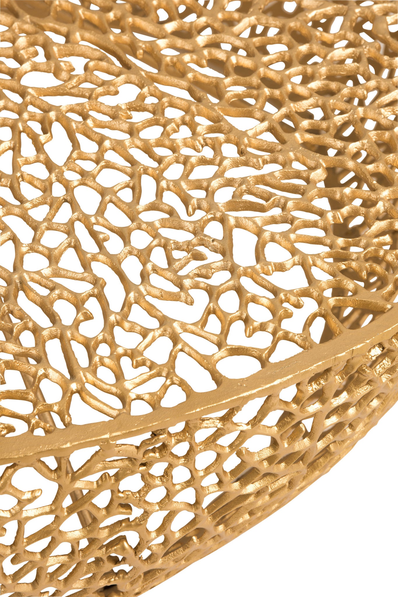 J-LINE SALONTAFEL ROND LAAG KORAALPATROON ALUMINIUM GOUD