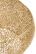 J-LINE SALONTAFEL ROND KORAALPATROON ALUMINIUM GOUD