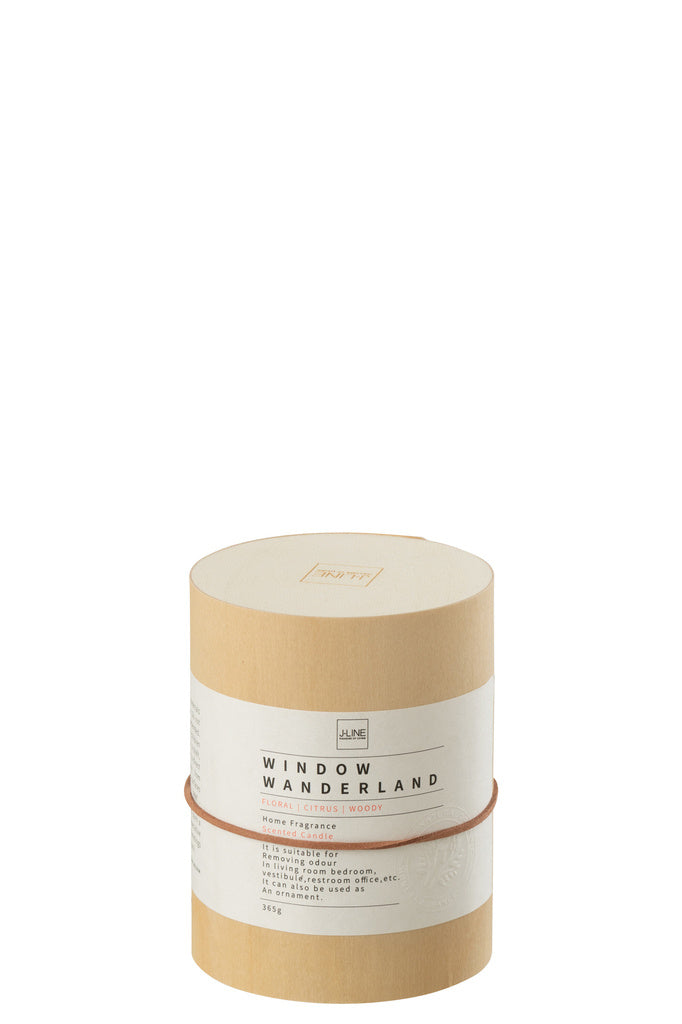 J-LINE SCENTED CANDLE ROUND WINDOW – WANDERLAND WAX TRANSPARENT (LARGE, 66 UUR BRANDTIJD)