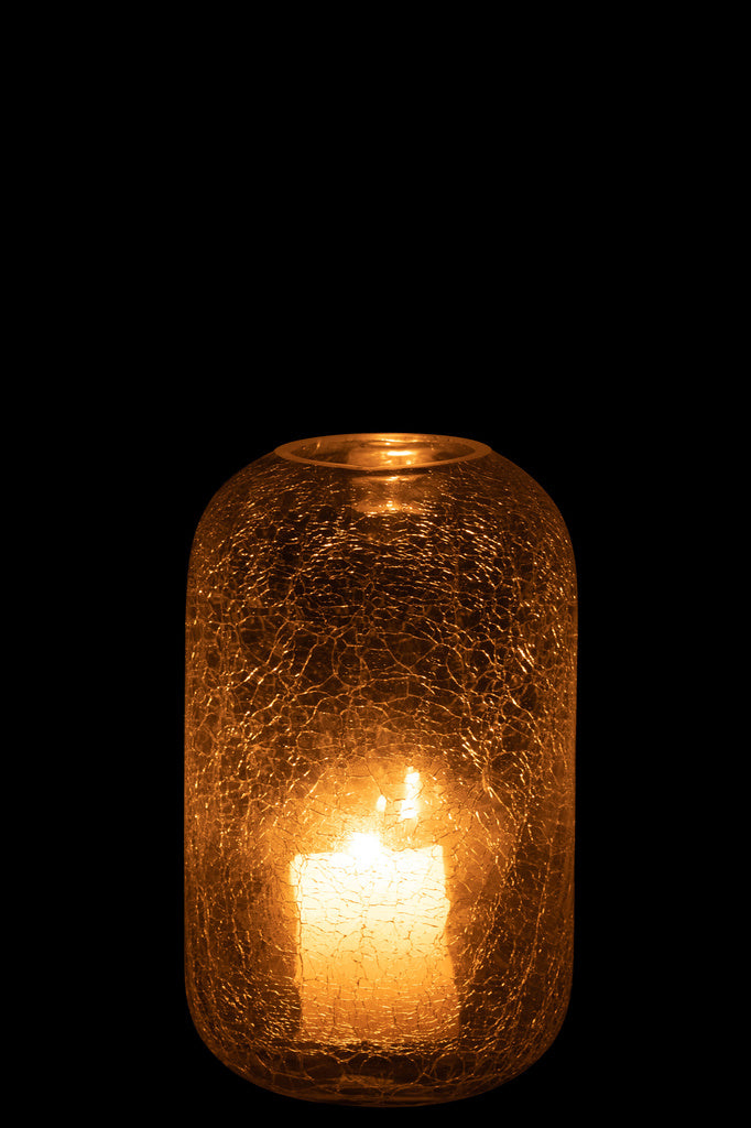 J-LINE HURRICANE CRACKLE GLASS TRANSPARENT SMALL