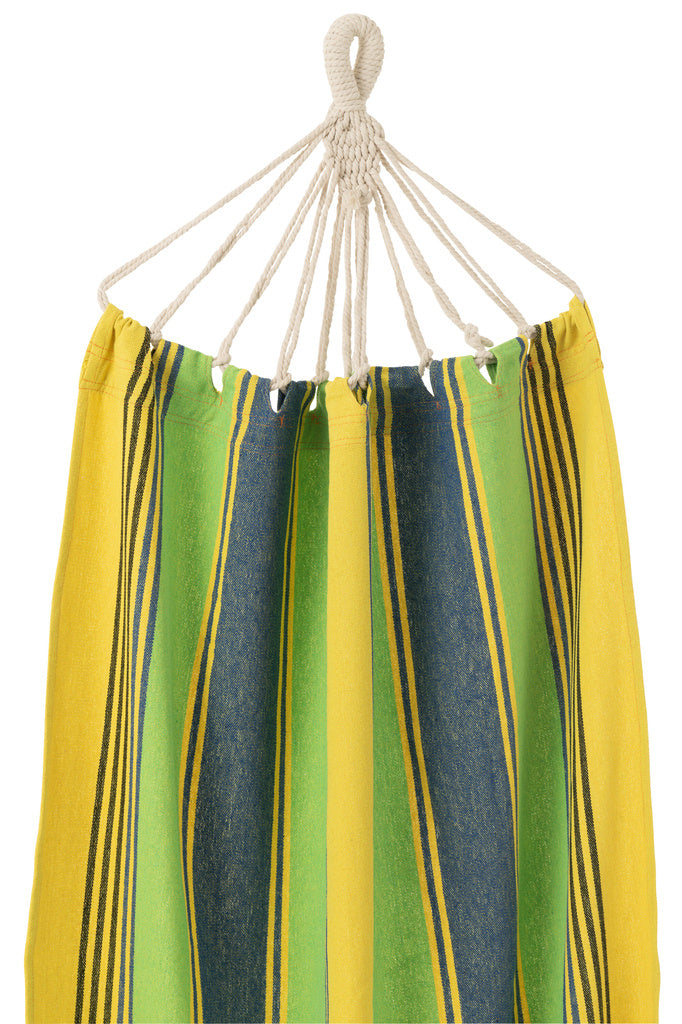 J-LINE HANGMAT STREPEN – KATOEN/POLYESTER GROEN/GEEL/BLAUW