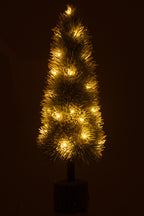   J-LINE KERSTBOOM B + LED KUNSTMATIGE SNEEUW GROEN GROOT