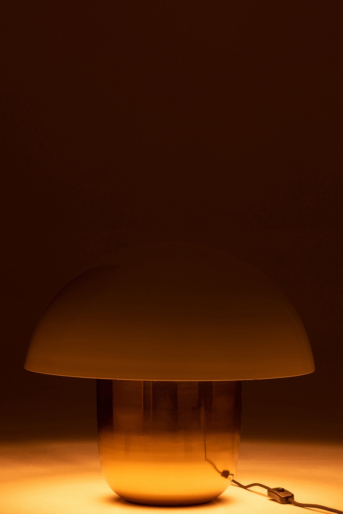Lamp paddenstoel ijzer wit/goud groot