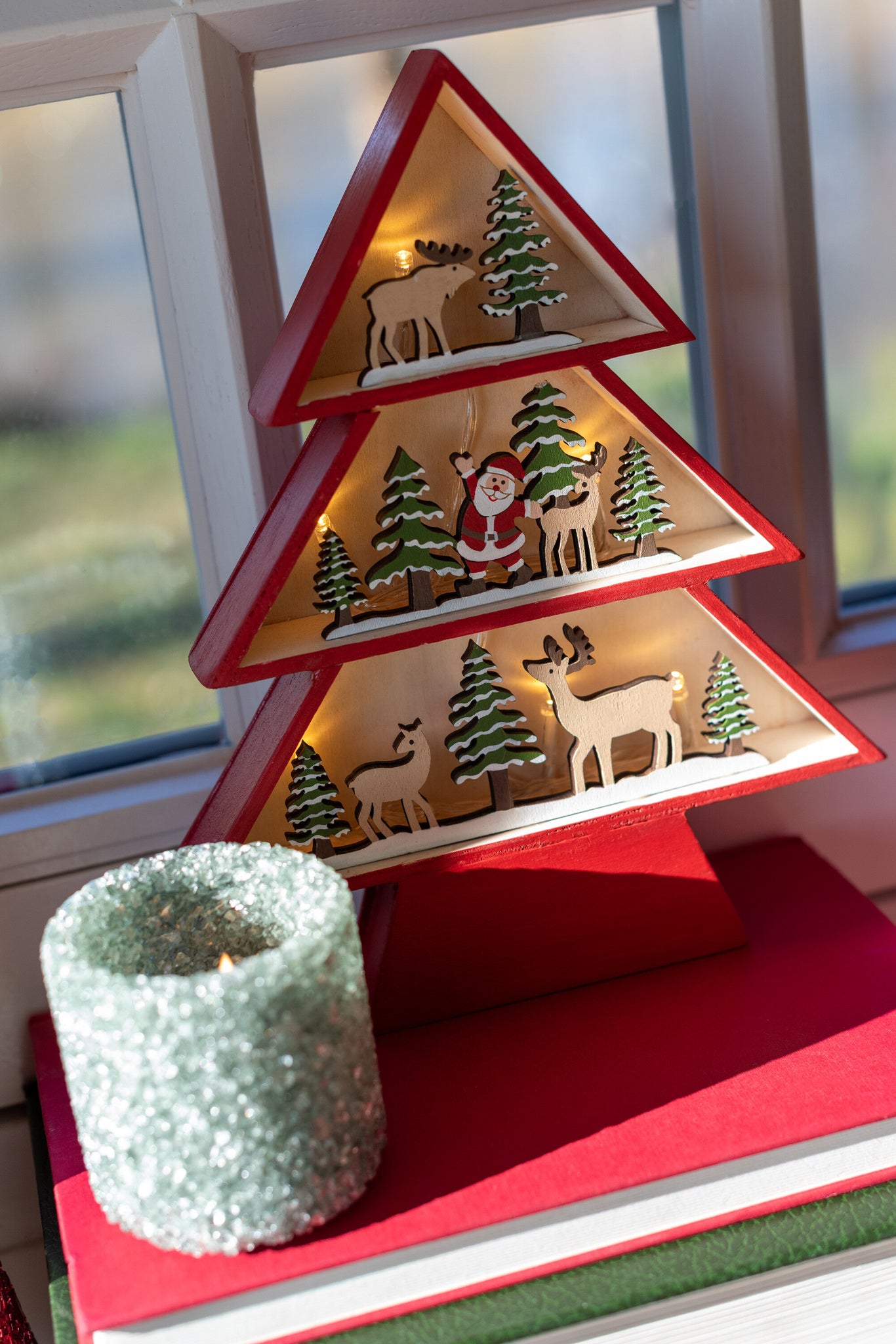 J-LINE BOOM LED TRIPLEX KERST ROOD ASSORTIMENT VAN 2