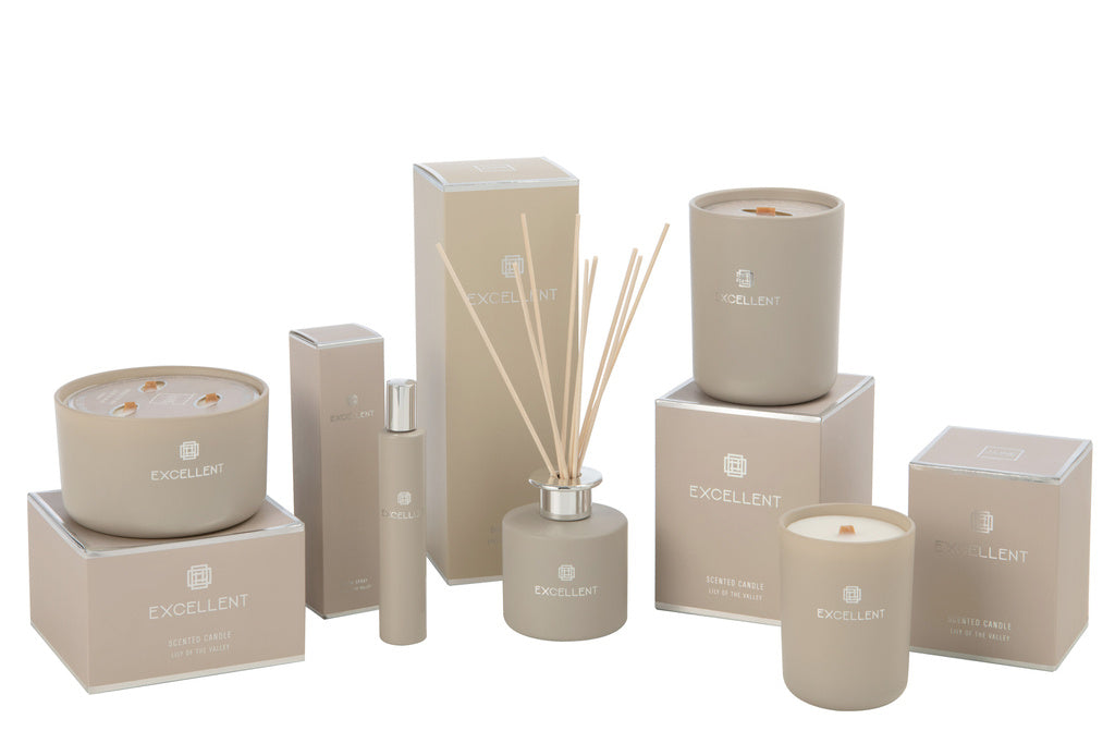 J-LINE HOME FRAGRANCE EXCELLENT GLASS – BEIGE