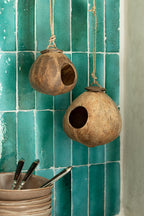 J-Line Kokosnoot Huis Bruin Naturel Groot – Natuurlijke Schuilplaats voor Tuinvogels