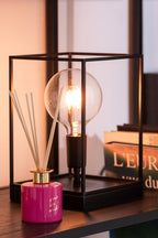 Lamp 1 lamp rechthoekig frame metaal zwart klein