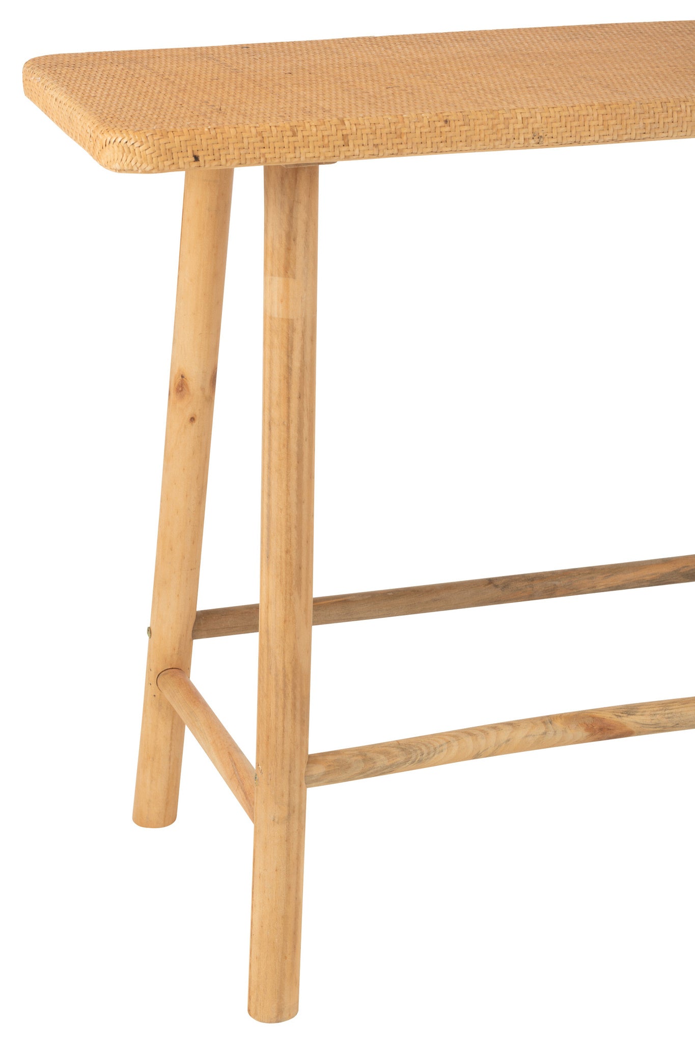 Rechthoekige console van rotan/sparrenhout natuurlijk