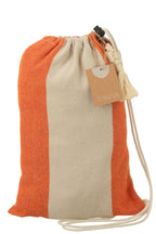 J-LINE HANGMAT GROTE STREPEN – KATOEN/POLYESTER ORANJE/ECRU