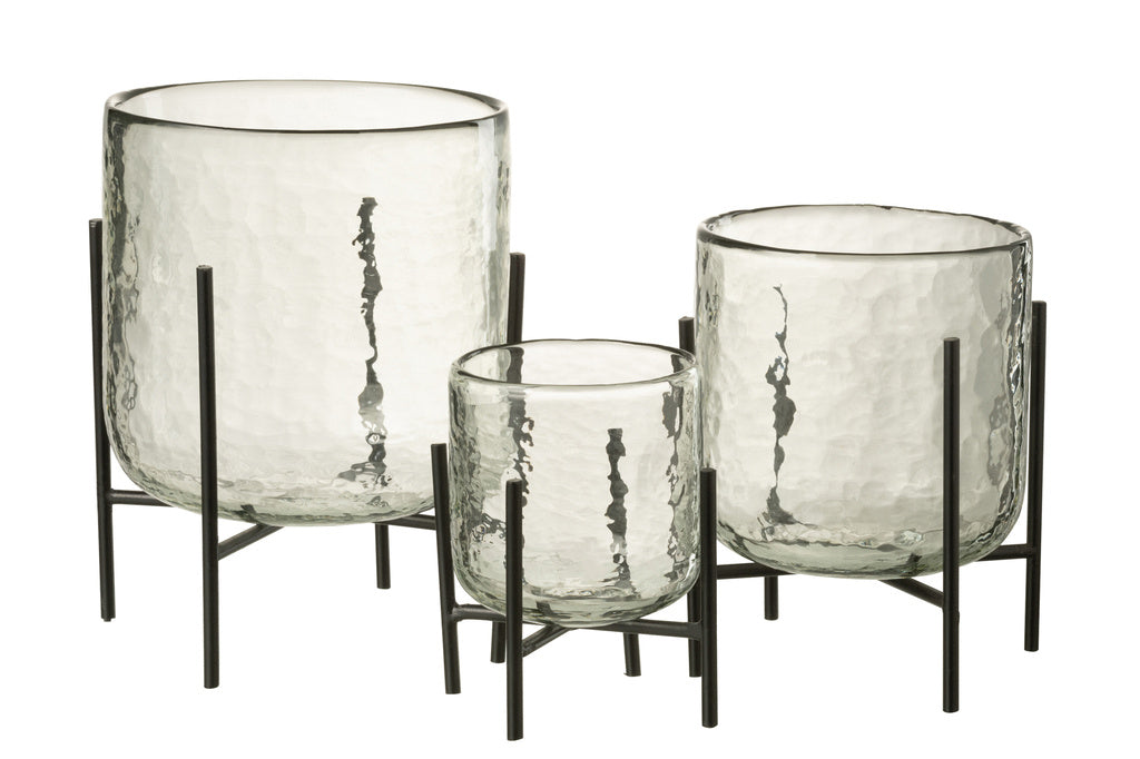 J-LINE HURRICANE OP STANDAARD – GLAS/ZIJDELINGSE STANDAARD TRANSPARANT GROOT