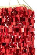 Vierkante PVC-lampenkap voor kroonluchter, rood, groot
