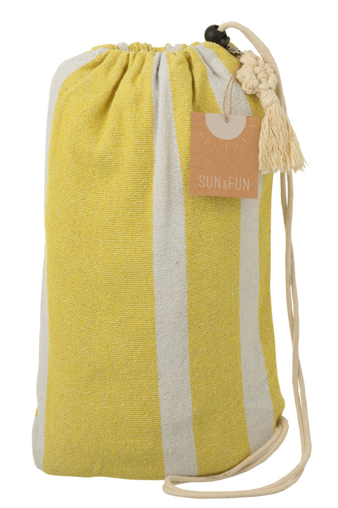 J-LINE HANGMAT STREPEN – KATOEN/POLYESTER FELGEEL/WIT