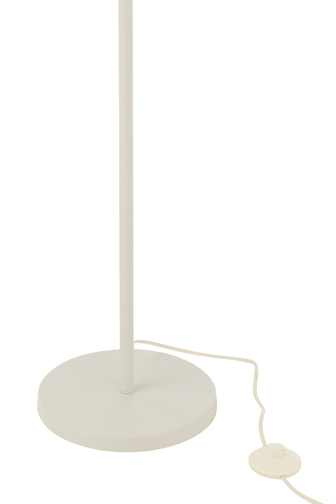 J-LINE VLOERLAMP METAAL/ROTAN – WIT/NATUUR