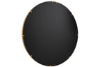 Ronde spiegel met hoge rand, metaal/glas, goud, groot