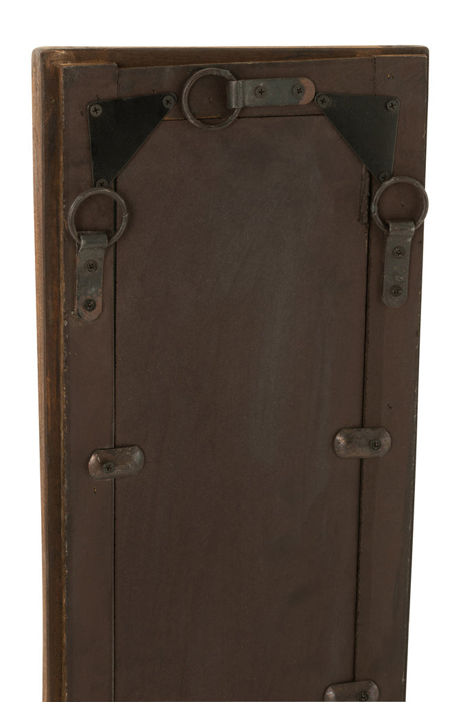J-LINE WANDSPIEGEL RECHTHOEK HOUT BRUIN SMALL