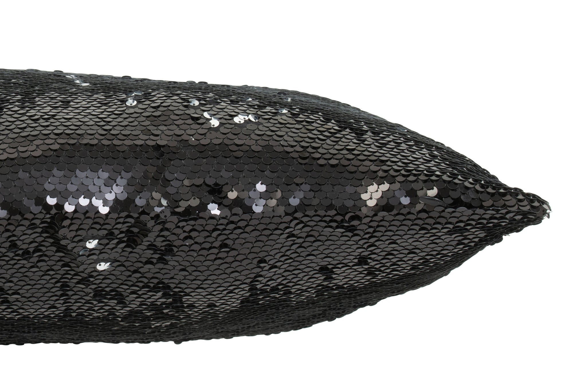 Kussen Omkeerbare Pailletten Zwart/Zilver