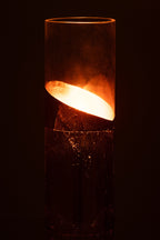 J-LINE WINDLICHT MOA GLAS TRANSPARANT/GOUD LARGE