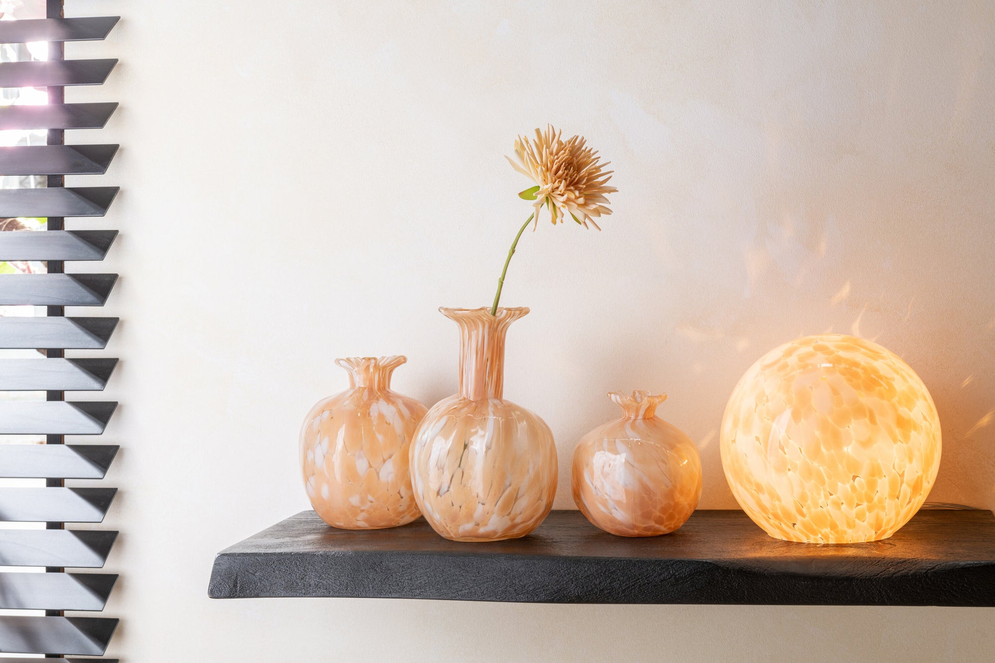 Lamp Melissa Rond Glas Beige Klein