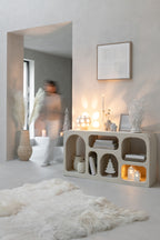 Tafellamp bol steengoed beige