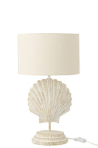 Tafellamp Zeeschelp Polyresin Wit/Naturel