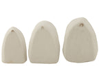 J-LINE SET VAN 3 WANDREKKEN PAPIER-MÂCHÉ WIT
