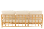 J-LINE SOFA ELISE + KUSSEN 3-PERSOONS ROTAN/TEXTIEL NATURAL/WIT