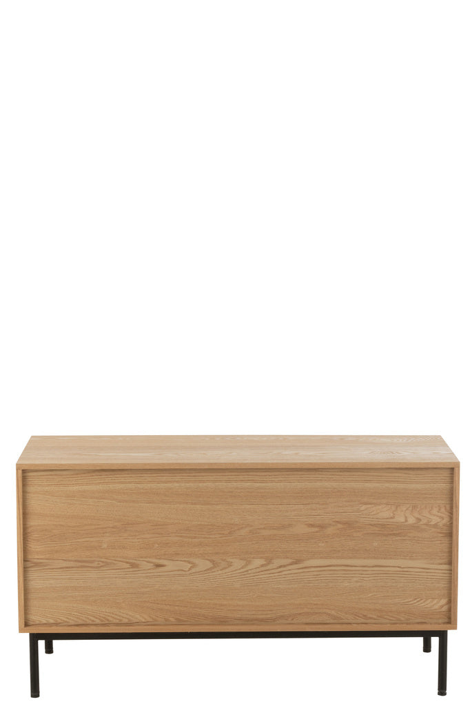 J-LINE KAST SQUARE MDF/METAAL NATUUR/ZWART LARGE