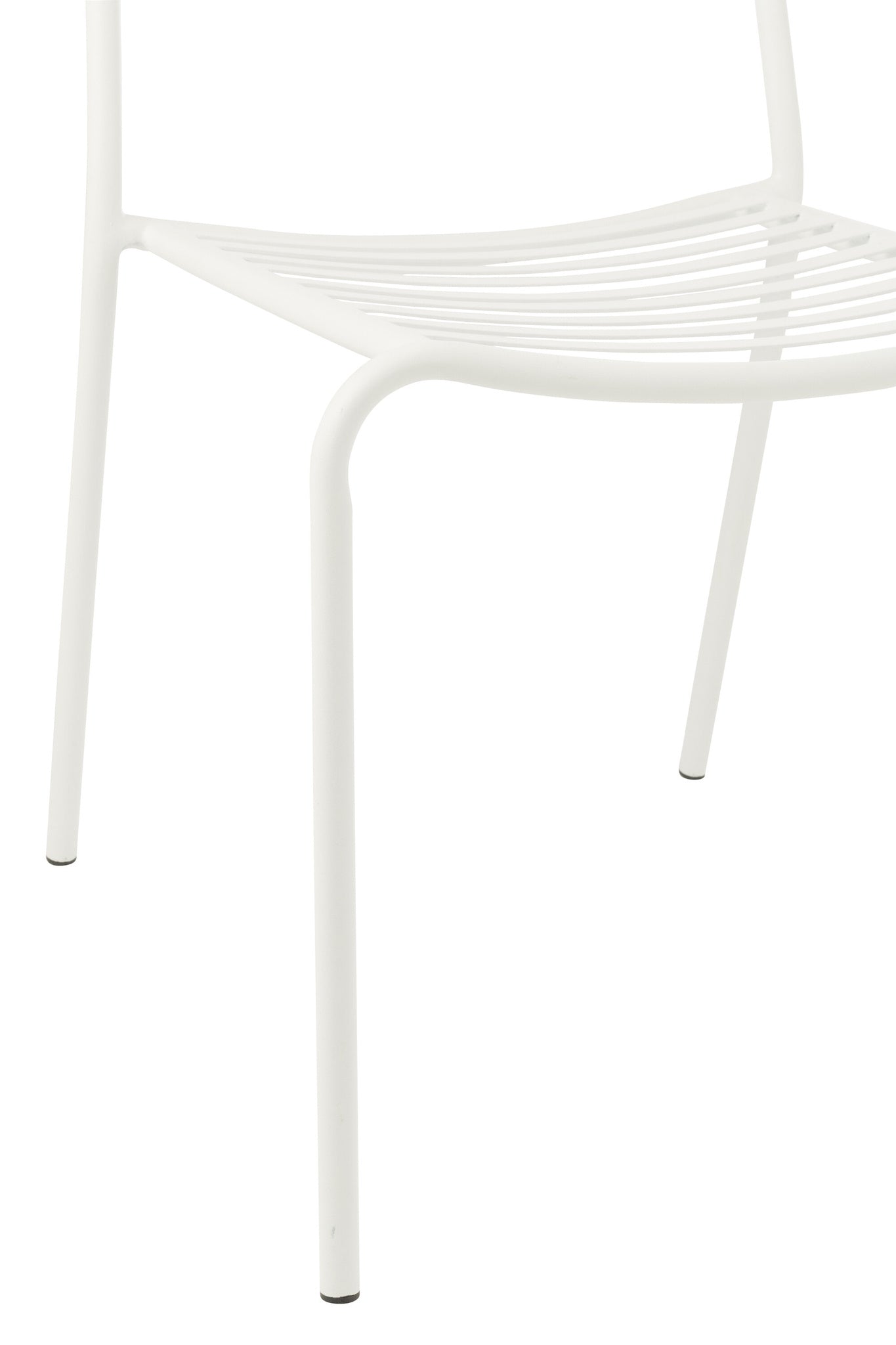 Witte gestreepte metalen tuinstoel