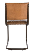 Moderne stoel leer/metaal cognac Xx