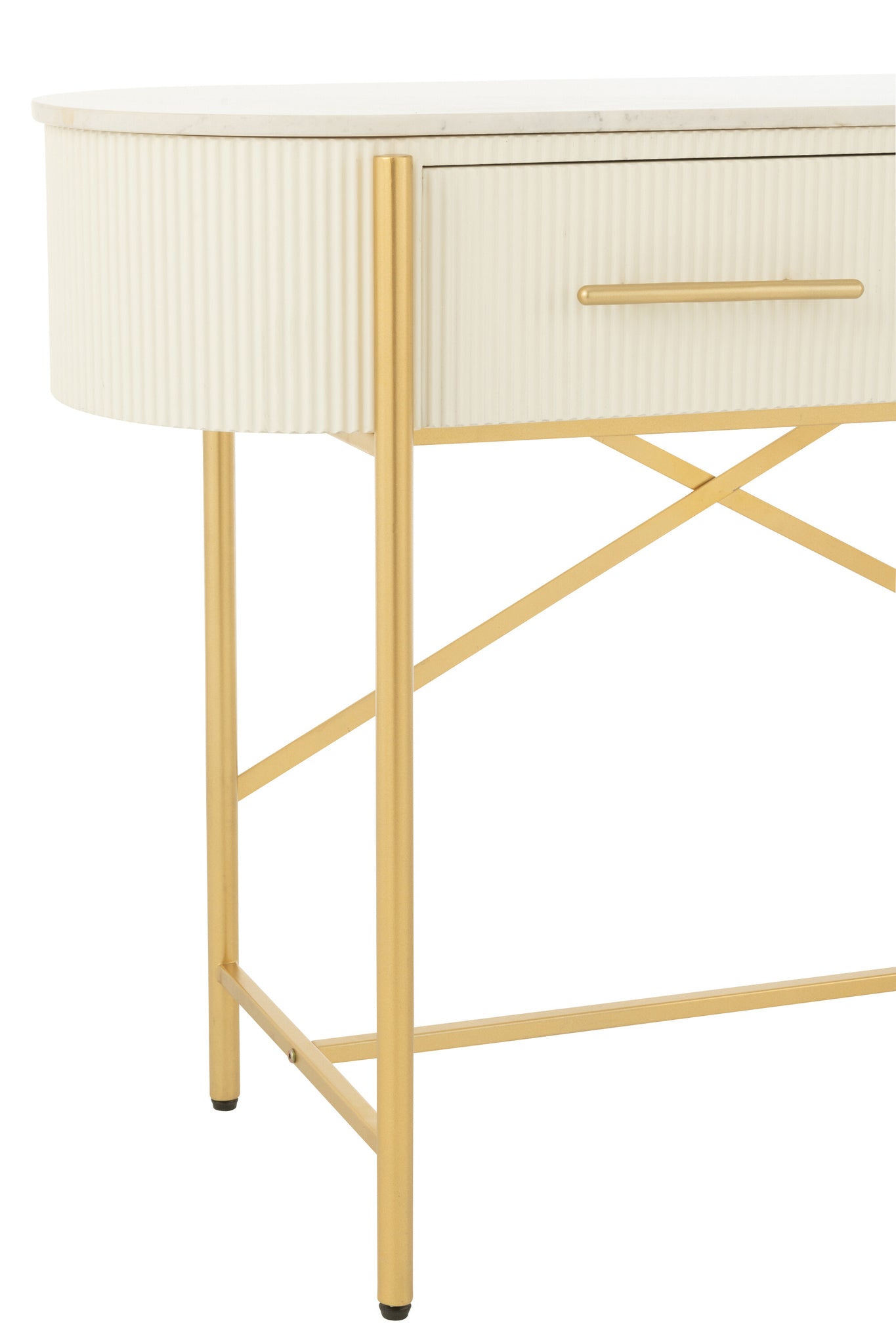 Console Mdf/Marmer/Metaal Wit/Goudkleurig