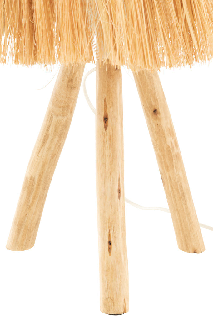 J-LINE TAFELLAMP BAHAMAS HOUT/GRAS NATUREL