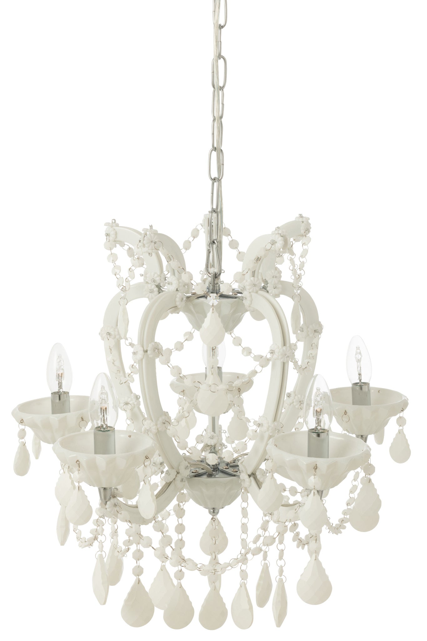 Plafondlamp Kroonluchter Antiek Glas Wit