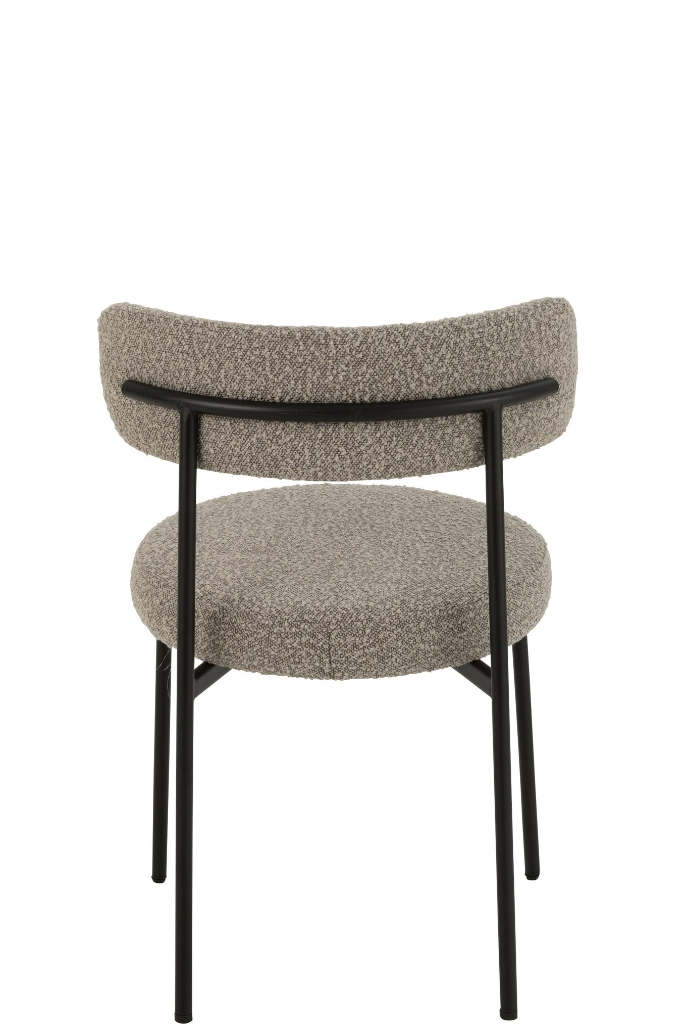 Stoel bouclé multiplex/polyester grijs/zwart