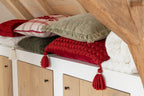 J-LINE KUSSENHOES POLYESTER ROOD/WIT ASSORTIMENT VAN 2
